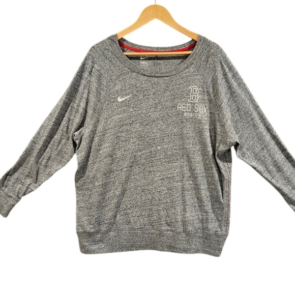 Nike NWOT SZ XXL Gray Lightweight Long Sleeve Boston Red Sox Sweatshirt - Picture 1 of 14